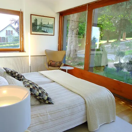Villa Evian With Geneva Views In 1960 Mid-century Modern Style *